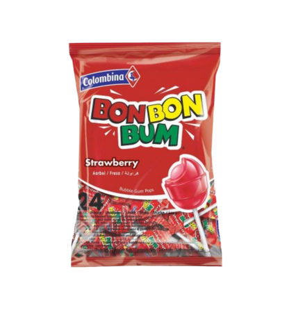 Colombina Bon Bon Bum Strawberry Pack of 24