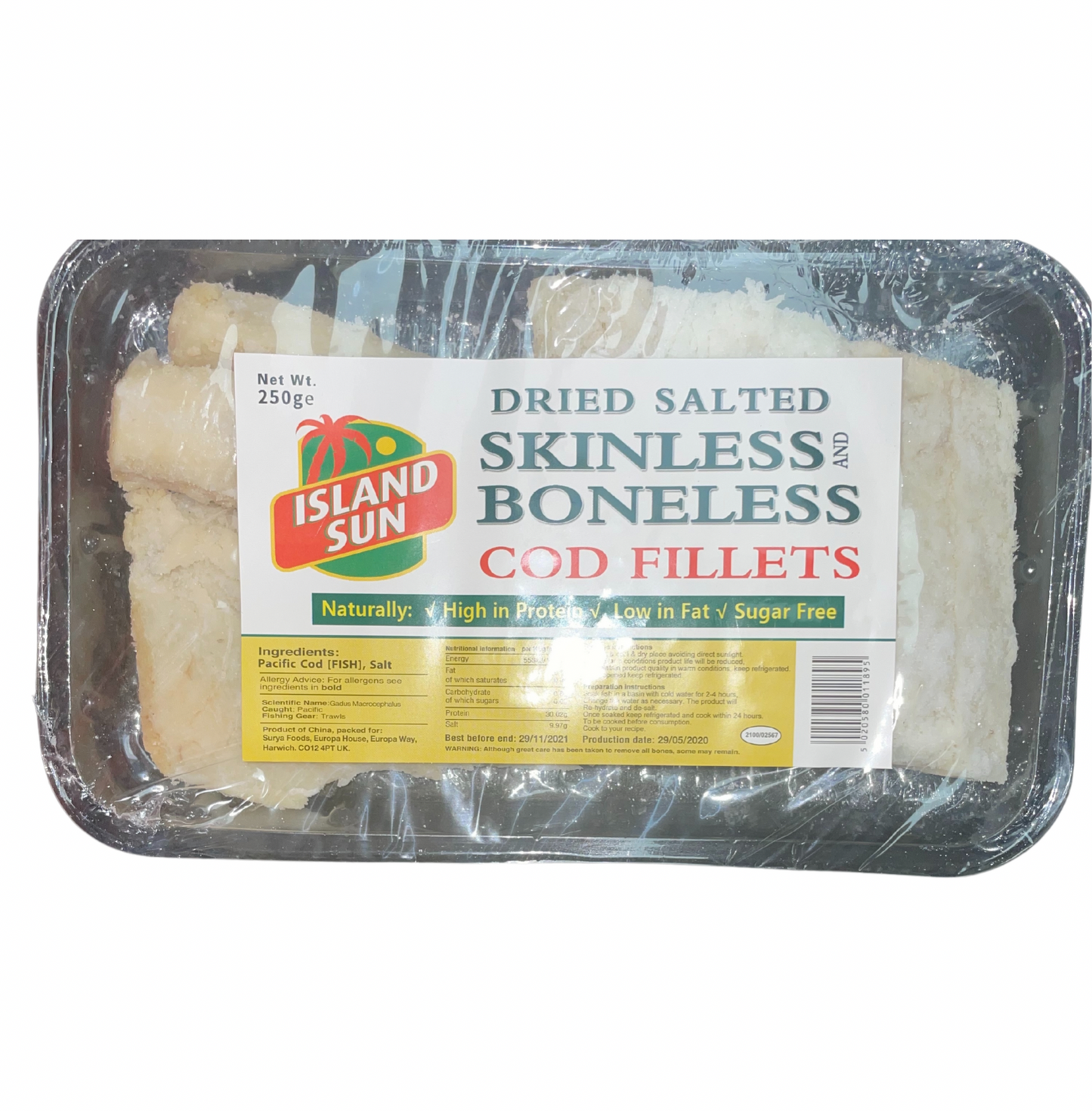 Island Sun Skinless & Boneless Jumbo Cod Cutlets 250g