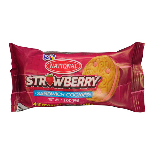 3 FOR £1 - National Strawberry Sandwich Cookies 36g