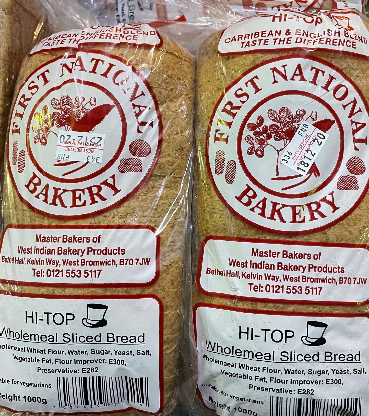 First National Bakery Hi Top Wholemeal Sliced Bread 1kg