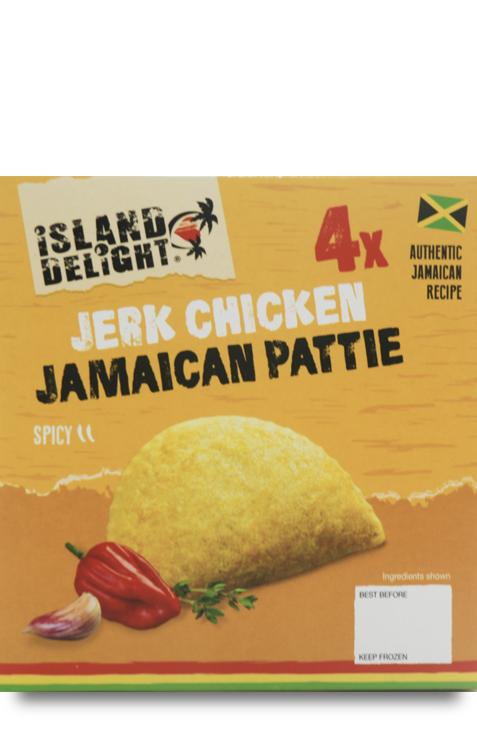 Island Delight Jerk Chicken Jamaican Spicy Pattie (Pack of 4)